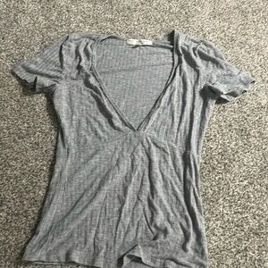 Grey v neck soft shirt
